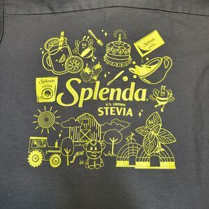 Splenda Button Up Shirt Mens M Green Short Sleeve Graphic Red Kap Grunge